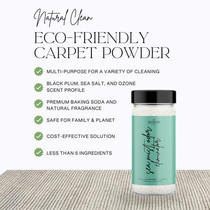 Home 'Noir Luxe' Sea Salt & Ozone Carpet Powder for Vacuuming,Upholstery Freshener with Room Spray Bundle, Air/Fabric/Linen Odor Eliminator, Pet Safe, Spring Cleaning