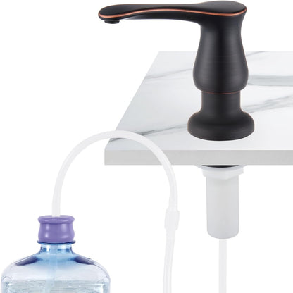 GAGALIFE Kitchen Sink Soap Dispenser Brushed Nickel, Under Sink Soap Dispenser with 40" Silicone Extension Tube Kit,Say Goodbye to Frequent Refills