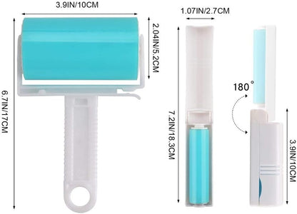Sticky Lint Roller 3 Pack, Reusable Washable Lint Roller Pet Hair Remover Include Large and Small Size Cleaner for Clothes, Pet Hairs, Carseats