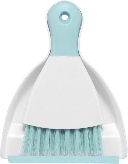 NACENA Mini Dustpan and Brush Set 2 Pack, Small Broom and Dustpan Set Dust Pan and Mini Hand Broom Dustpan and Broom Combo Compact for Home Table Keyboards Sofa Kitchen, Blue