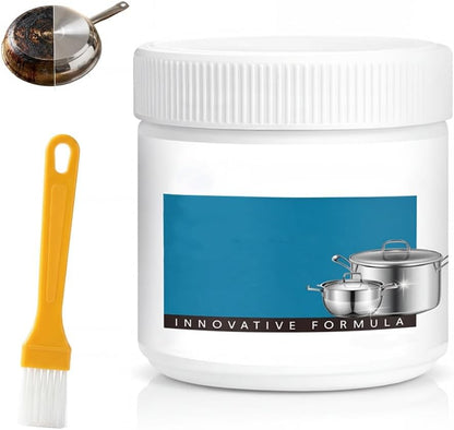 Powerful Burnt Residue Remover Paste for Cookware,260g Pot Bottom Black Stain Cleaner,Stainless Steel Cleaner & Polish, All Purpose Pot Cleaner For Bottom of Pans, Heavy Duty Oil Stain Remover (1PC)