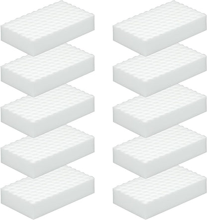 10Pcs Melamine Foam Sponge, 2X Density Magic Cleaning Eraser, Durable Multi-Surface Scrubber for Kitchen, Bathroom, Wall, Shoe, Car, Sink & Floor Household Cleaning Essentials(10 Pcs-2X Density)