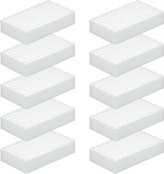10Pcs Melamine Foam Sponge, 2X Density Magic Cleaning Eraser, Durable Multi-Surface Scrubber for Kitchen, Bathroom, Wall, Shoe, Car, Sink & Floor Household Cleaning Essentials(10 Pcs-2X Density)