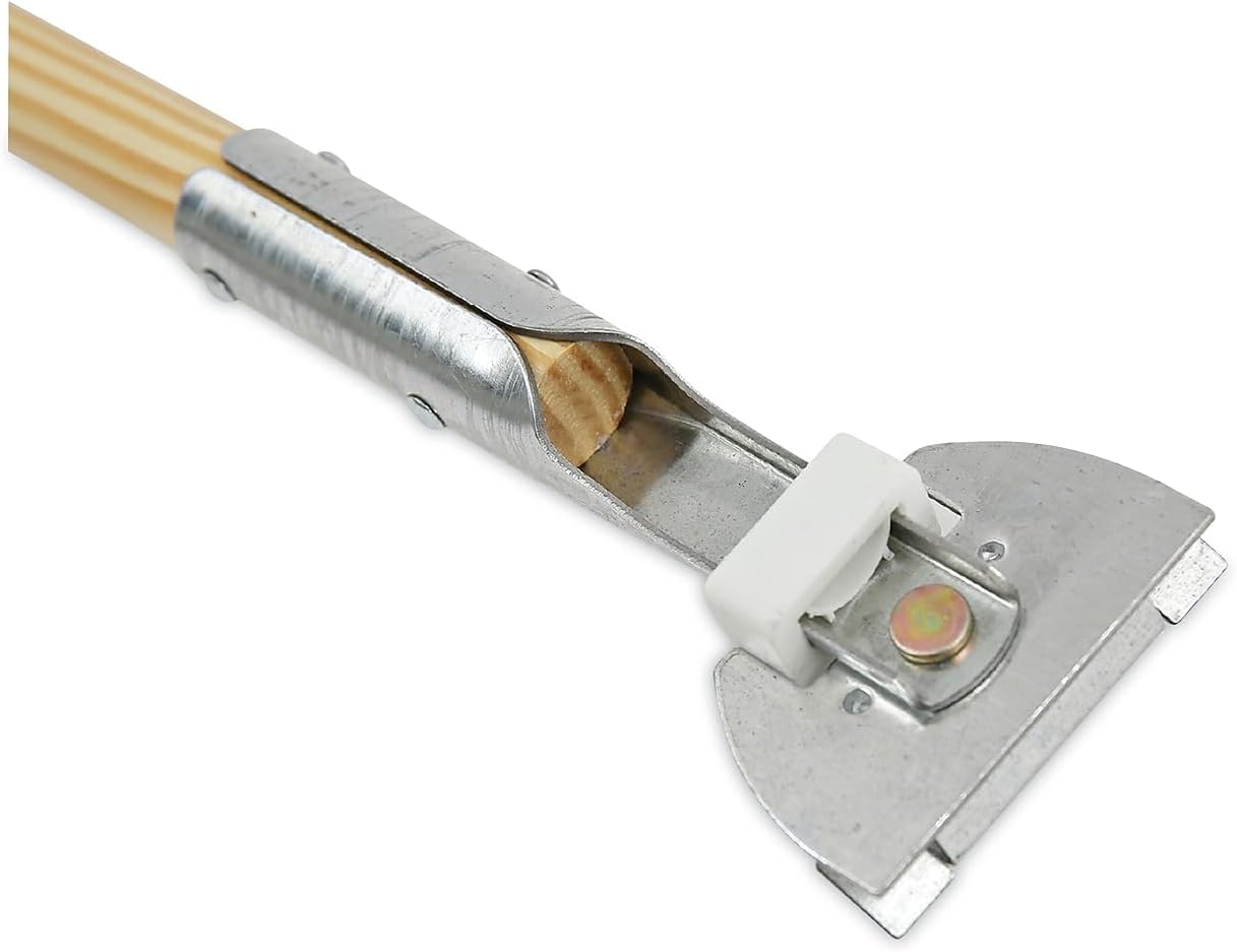Boardwalk 1490 Clip-On Dust Mop Handle, Lacquered Wood, Swivel Head, 1-Inch Dia. x 60in Long