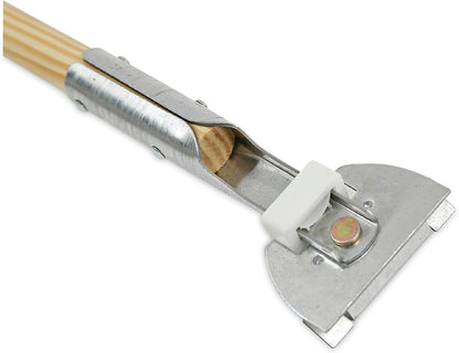 Boardwalk 1490 Clip-On Dust Mop Handle, Lacquered Wood, Swivel Head, 1-Inch Dia. x 60in Long