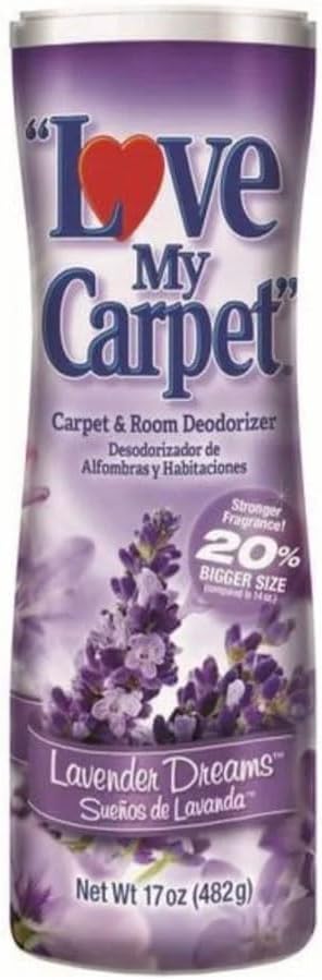 6 Love My Carpet | Carpet Deodorizer & Freshener Powder | 17 oz Pet Odor Eliminator for Strong Odor & Pet Urine | FRESH LINEN | Safe for Homes with Pets