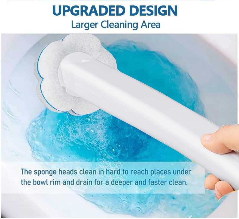 Disposable Toilet Brush and Holder Set with 48 PCS Refills, Deep Cleaning Toilet Bowl Cleaner Wands for Toilet Bowl, Sink, Toilet Cleaning System Starter Kit