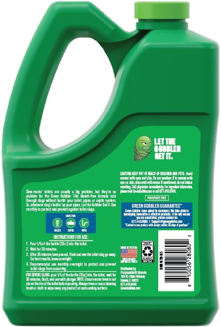 Green Gobbler Liquid Toilet Plunger | Clog Remover | Safe for Toilets and Septic