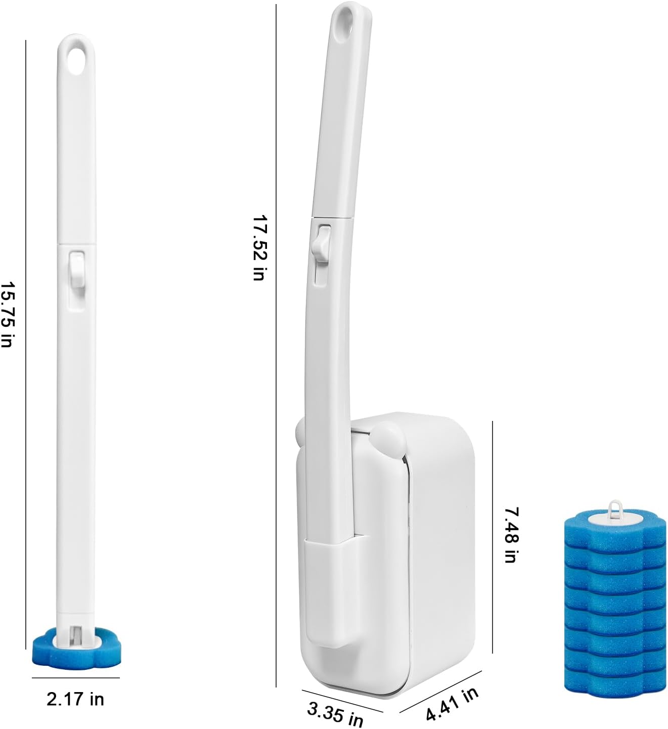 48 Count Disposable Toilet Brush Refill Pads, Disposable Toilet Bowl Wand Refills, Toilet Cleaning Refills, Toilet Scrubber Refills, Brush Head Replacement
