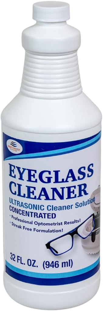 NORTHWEST ENTERPRISES Ultrasonic Eyeglass Cleaner Solution. Concentrated Ultrasonic Glasses Cleaner for use in Sonic and Ultrasonic Machines. (1)