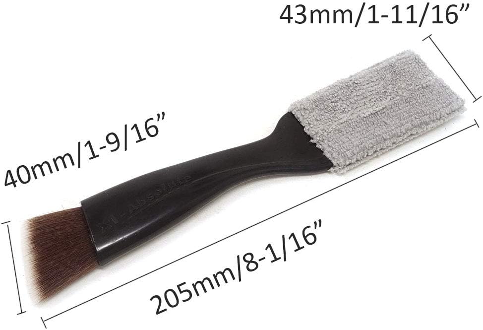 yueton Double Ended Portable Cleaning Brush Mini Hand Held Magic Brush Duster for House, Car, Office (Black)