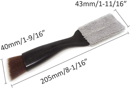 yueton Double Ended Portable Cleaning Brush Mini Hand Held Magic Brush Duster for House, Car, Office (Black)