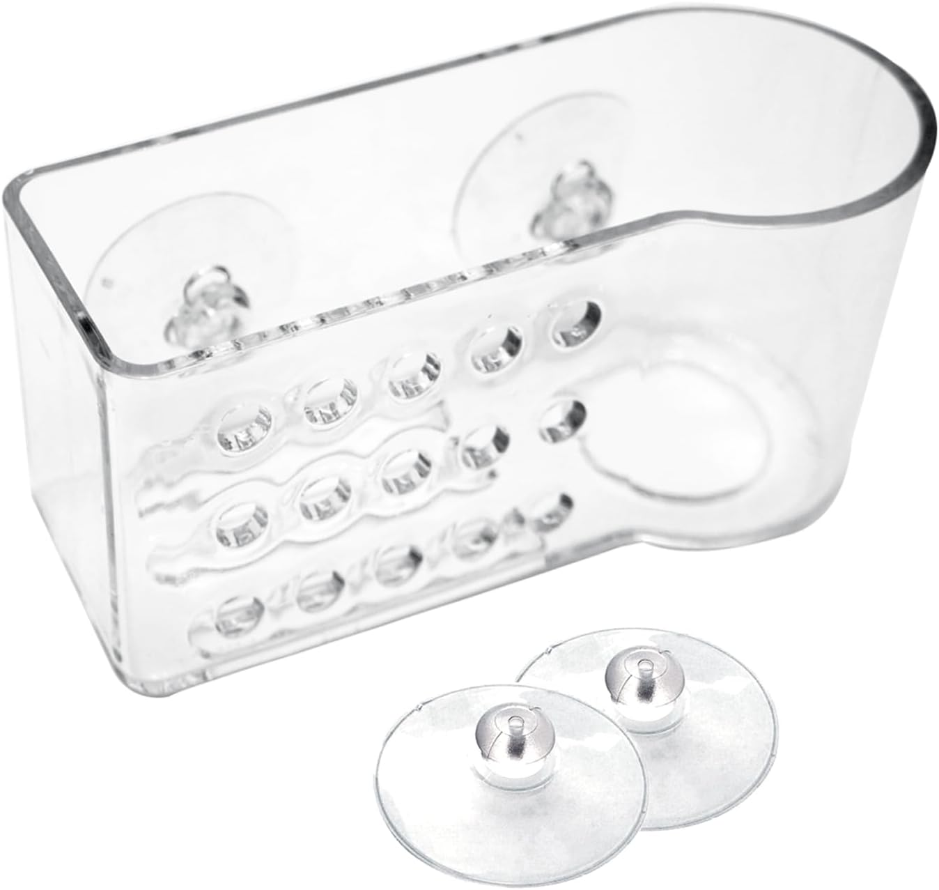 Sponge Holder for Kitchen Sink Suction,Plastic Sink Brush Sponge Caddy Sink Organizer-(5.7" x 2.4" x 3.1"),Clear