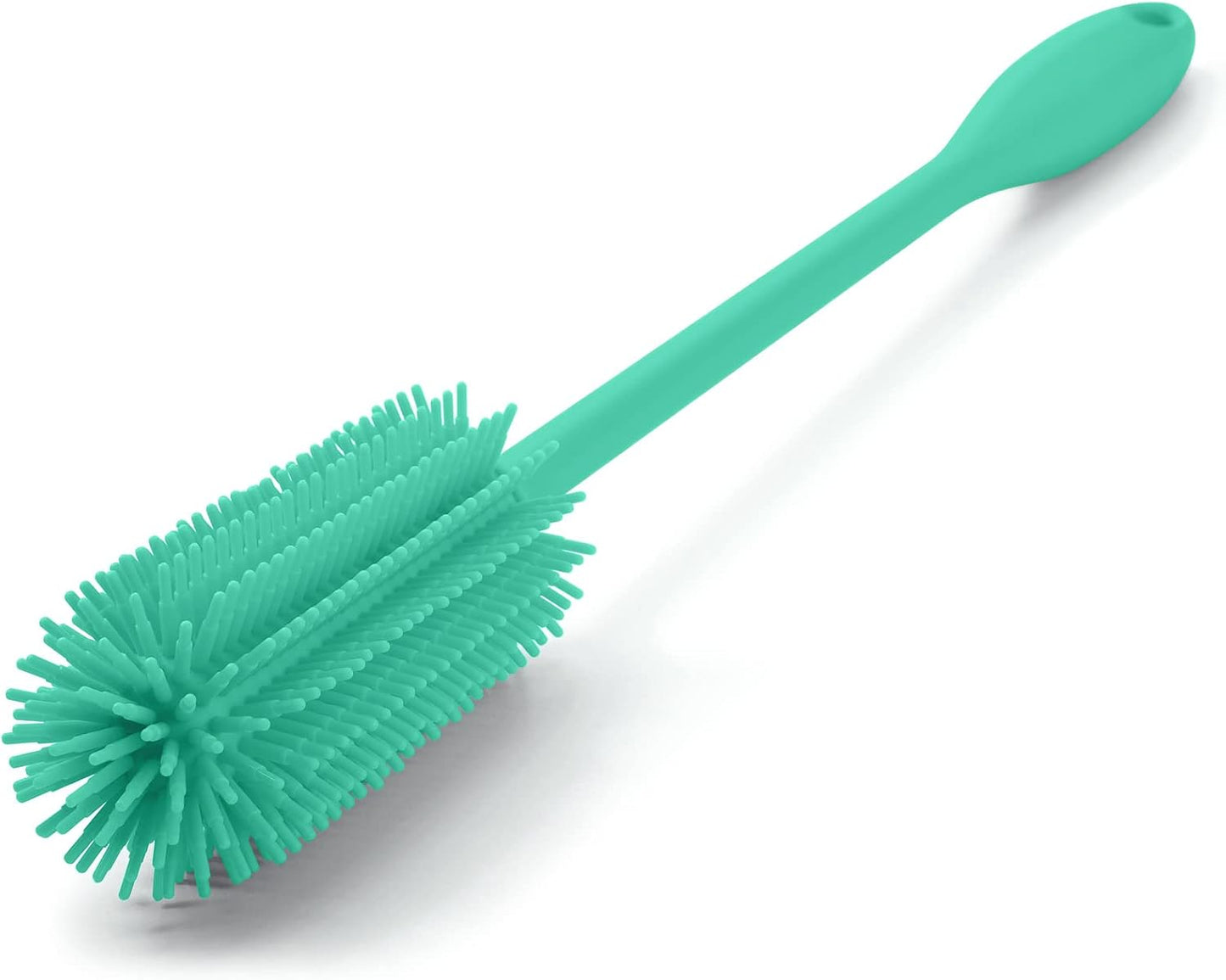 Silicone Bottle Brush, Water Bottle Cleaner Brush with Long Handle, Perfect for Cleaning Narrow Neck Containers, Vacuum Sports Bottle, Tumblers, Flask, Glassware (1 Pack, Turquoise)