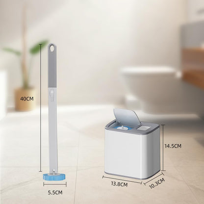 HomeBeyond Disposable Toilet Brush, Toilet Cleaning System with 24pcs Refills Brush, Extended Handle Bowl for Hygienic Bathroom Maintenance, Bathtub