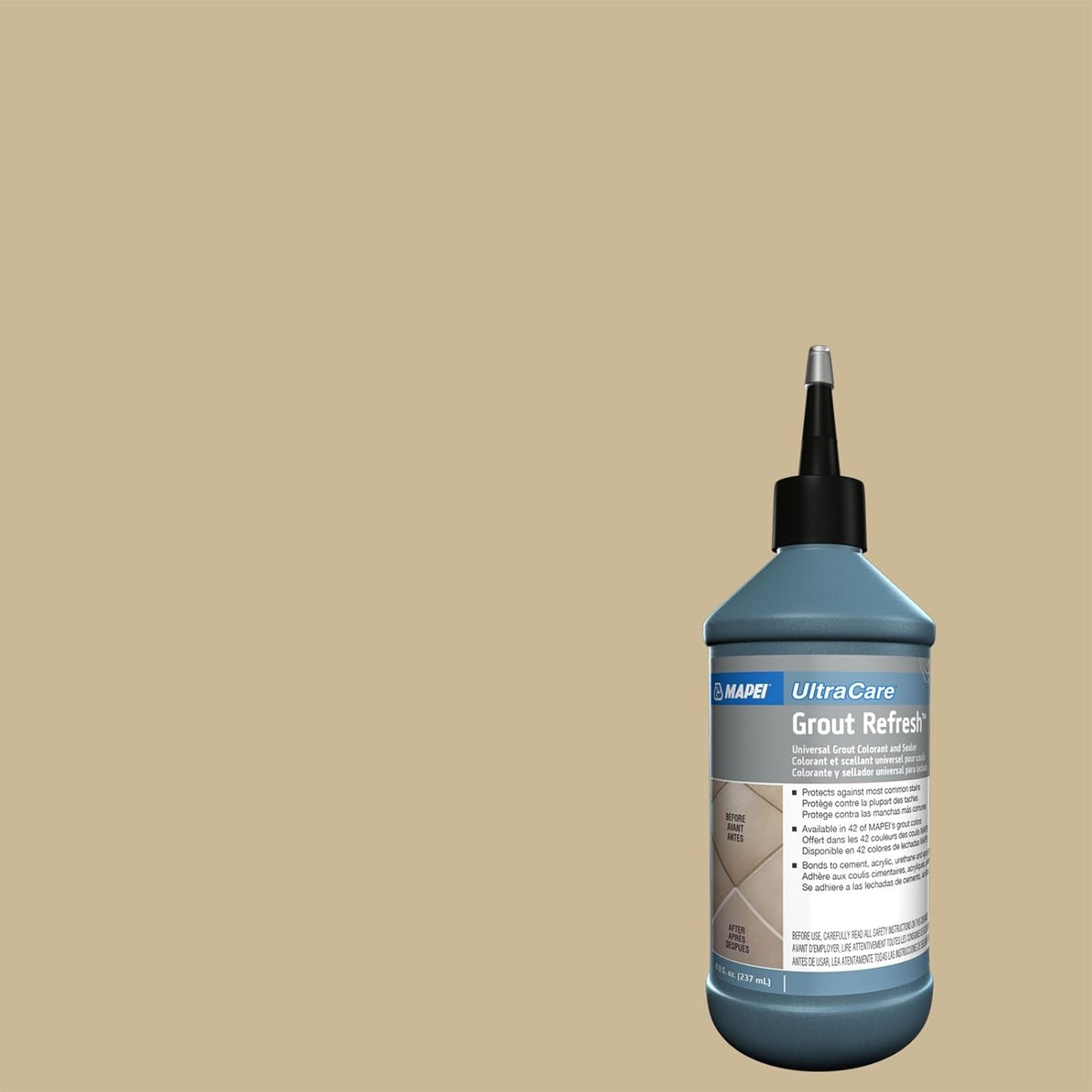MAPEI UltraCare Grout Refresh, Universal Grout Colorant & Sealer, 8 oz Bottle – Easy Grout Restoration & Protection, 5047 Charcoal - Colors A