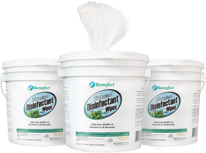 Benefect Botanical Disinfecting Wipes - (170 Wipe Count) Natural, No Residue - Antibacterial Disinfectant, Multi-Surface Cleaning and Sanitizing Wipes