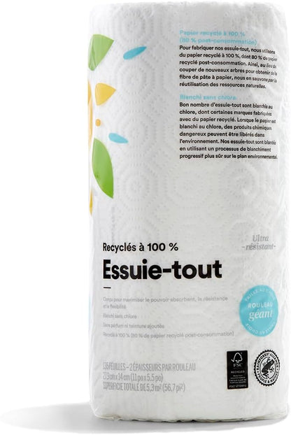 365 by Whole Foods Market, 100% Recycled Jumbo Paper Towels, Ultra-Strong, 135 Sheets per Roll, 3 Count