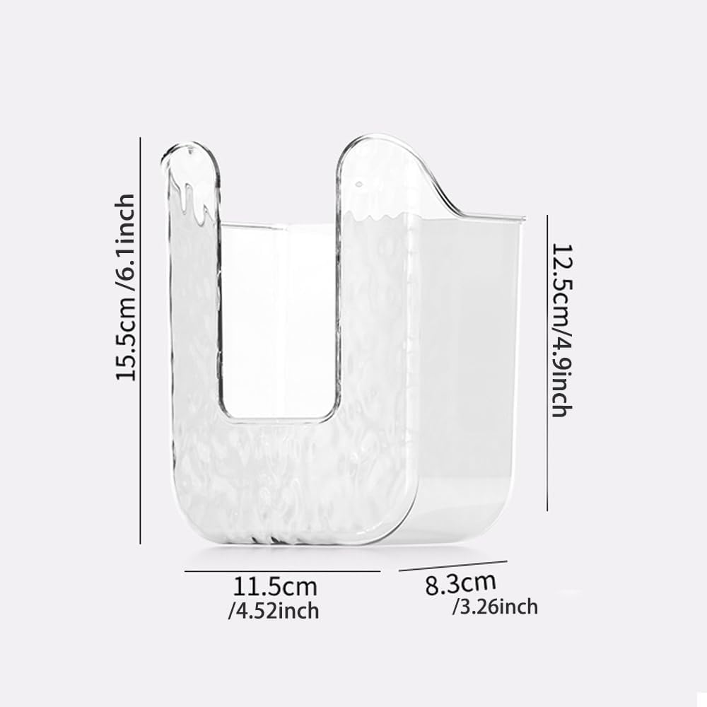 Bathroom Wipes Holder, 2PCS Wall-Mounted Wipe Storage Box, Acrylic Wipes Container with Adhesive Mount for Toilet and Bathroom