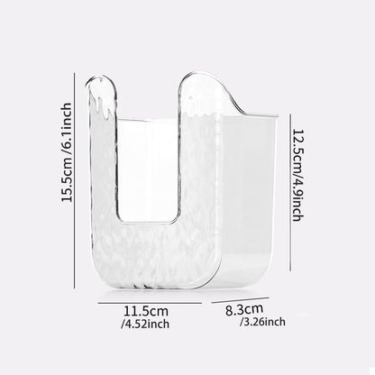 Bathroom Wipes Holder, 2PCS Wall-Mounted Wipe Storage Box, Acrylic Wipes Container with Adhesive Mount for Toilet and Bathroom