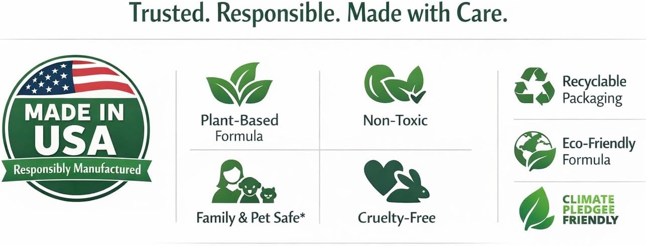 Natural Wood Cleaner & Furniture Conditioner – Plant-Based Polish Formula That Helps Clean & Protect Wood Surfaces, 16 oz – Made in USA