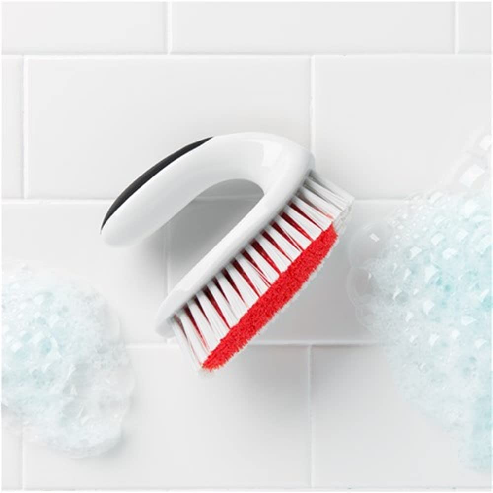 OXO Good Grips All-Purpose Scrub Brush – 2-Pack, Crevice Cleaning, Bathroom Cleaning, Scrub Brush with Handle, Brushes to Scrub Your Kitchen or bathrooms
