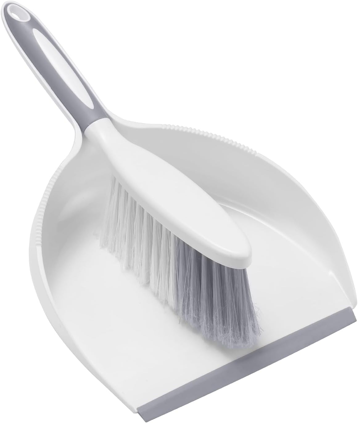 NACENA Dust Pan and Brush Set, Large Hand Broom and Dustpan Set Large Brush and Dustpan Set for Camping Broom and Dustpan Combo for Daily Cleaning Pet Hair Office Home Car, White & Red