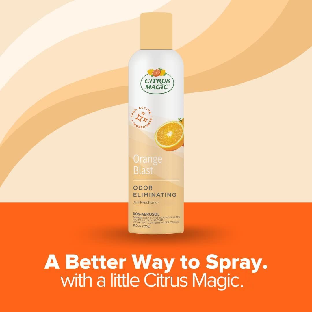 Citrus Magic Odor Eliminator Air Freshener Spray for Home, Orange Blast, 3-Ounce, Pack of 3