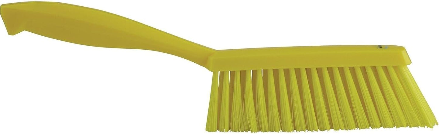 Vikan 45871 Bench Cleaning Brush, Polypropylene/Polyester Soft Bristle Dustpan Brush & Sweeper With Handle, 14-Inch, Pink