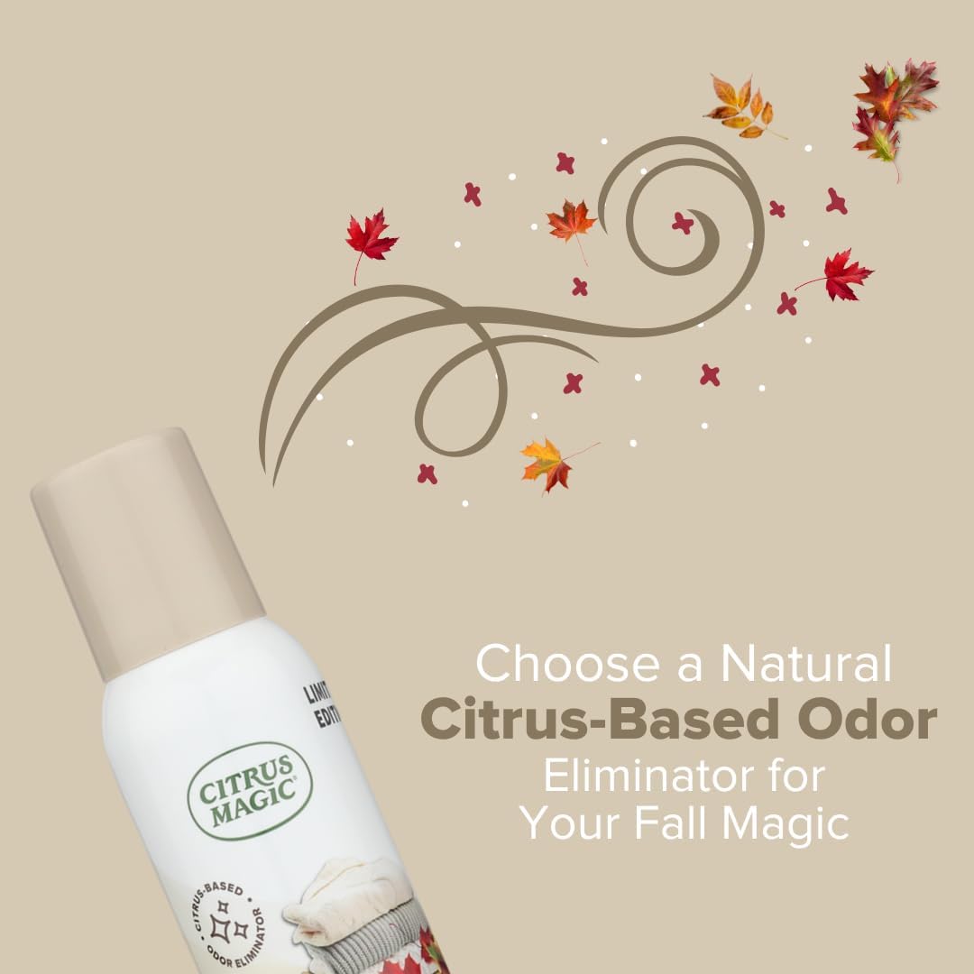 Citrus Magic Limited Edition Natural Odor Eliminating Air Freshener Spray, Orange Spice Cider, 3-Ounce, Pack of 3