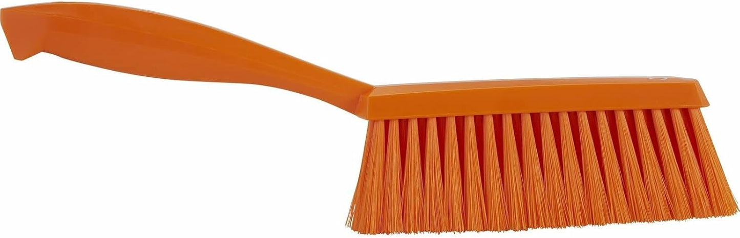 Vikan 45871 Bench Cleaning Brush, Polypropylene/Polyester Soft Bristle Dustpan Brush & Sweeper With Handle, 14-Inch, Pink