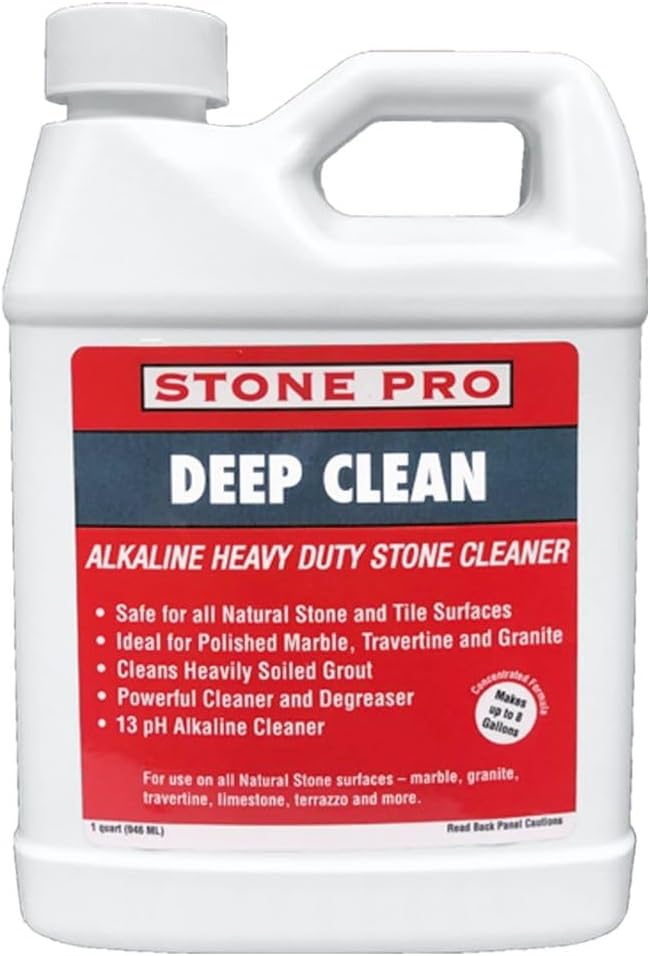 Stone Pro Deep Clean - Cleaner & Degreaser for Tile & Stone - Non-Acidic Alkaline Cleaner