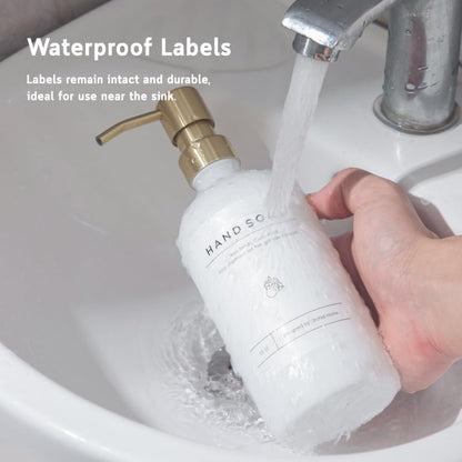 [Luxury] Kitchen Soap Dispenser Set - 16OZ Amber Glass Bottle, Stainless Steel Pump, Instant Dry Tray, Waterproof Labels, Non-Slip Silicone Pad, and Dish Brush | Upgrade for Your Kitchen and Bathroom