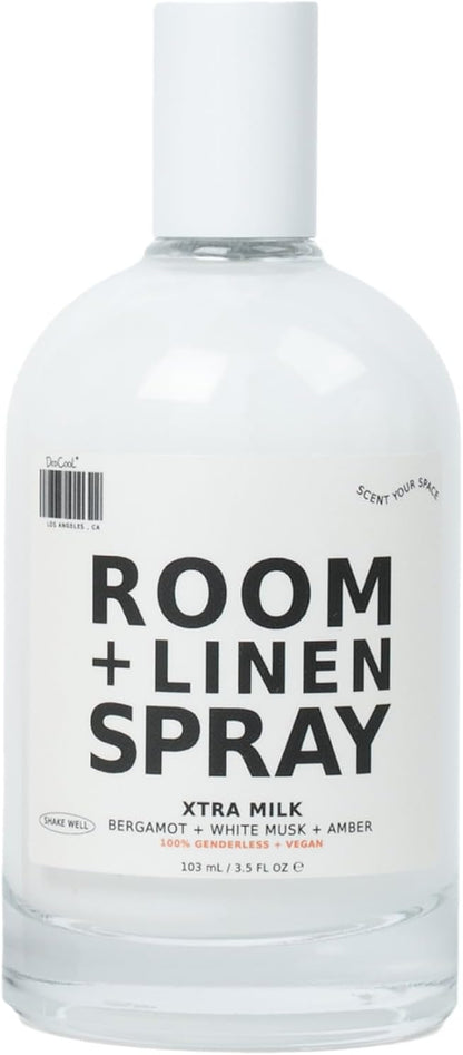 DedCool Room + Linen Spray | Xtra Milk | Natural Fabric & Linen Spray | Non-Toxic, Essential Oil Infused | Freshens Home, Bedding, Couch, Closet & Bath | 3.5 fl oz
