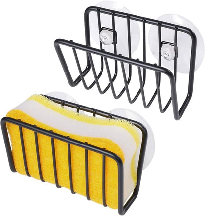 Toplife Sponge Holder for Kitchen Sink, Stainless Steel Suction Cup Sponge Caddy - Silver