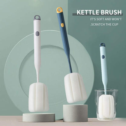 Bottle Soft Brush -2Pcs Sponge Bottle Brush Soft and Easy to Clean, Baby Bottle Sponge Brush Can Effectively Remove The Stain Residue On The Bottom of The Cup(Pink-Brush)