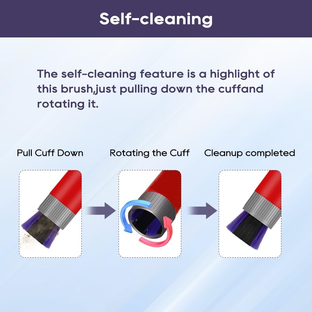 SONGRUI Traceless Scratch-free Dusting Brush Compatible with Dyson V7 V8 V10 V11 V12 V15 Gen5 detect and Gen5 outsize Vacuum Cleaners, Handy Self-cleaning Soft Bristles NOT for Digital Slim Series