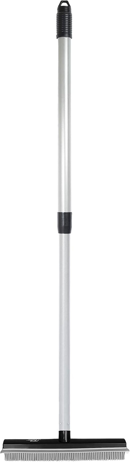 Fuller Brush Rubber Broom – for Carpets Floors Stairs Upholstery – Electrostatic Action Removes Pet Hair Lint Fuzz Dirt Particles – Built-in Squeegee Tackles Wet Messes (Broom Head)