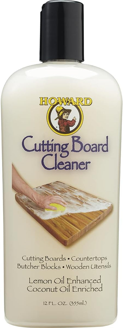 Howard Products CBC012 Wood Cutting Board Cleaner, Wood Cleaner for Wooden Cutting Boards, 12 oz