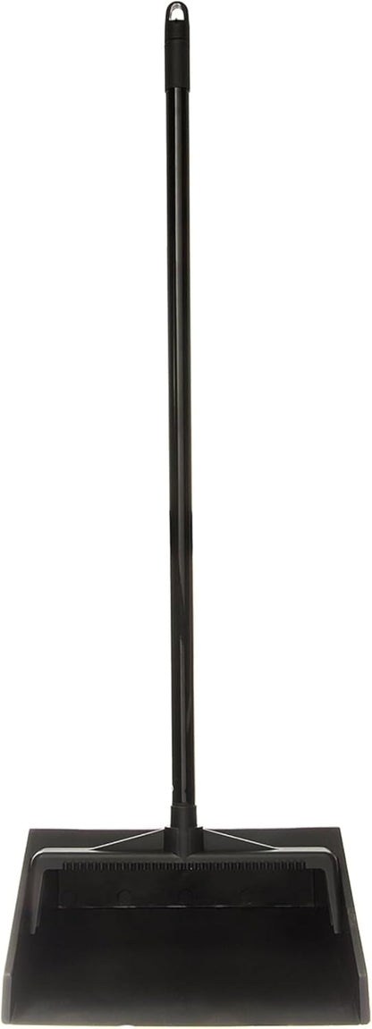 Carlisle FoodService Products Duo-Pan Upright Dust Pan and Broom Set, Essential Cleaning Tools for Home and Commercial Use, 36" Handle, 1 Count, Black