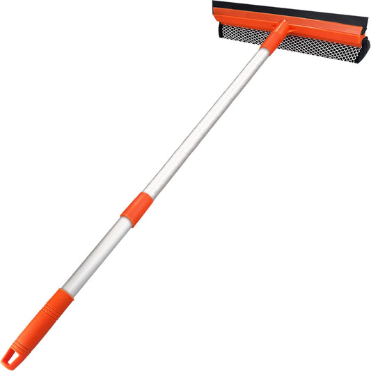 Window Squeegee for Window Cleaning with Retractable Pole 28", Squeegee Window Cleaner Tool 2 in 1 Car Window Cleaning Tool Telescopic Window Washing Equipment, Shower Squeegee for Glass Door
