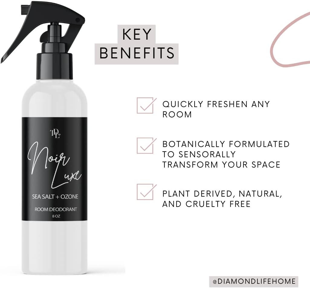Home 'Noir Luxe' Sea Salt & Ozone Carpet Powder for Vacuuming,Upholstery Freshener with Room Spray Bundle, Air/Fabric/Linen Odor Eliminator, Pet Safe, Spring Cleaning