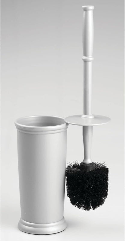mDesign Metal Freestanding Slim Toilet Bowl Brush and Holder