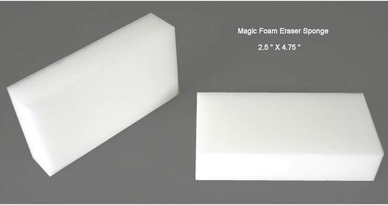 HI-TECH Magic Foam Eraser Sponges – 12-Pack Melamine Cleaning Pads – Erase Dirt, Scuffs & Stains from Auto Interiors, Walls, Shoes, Kitchen & More – 2.5"x 4.75"