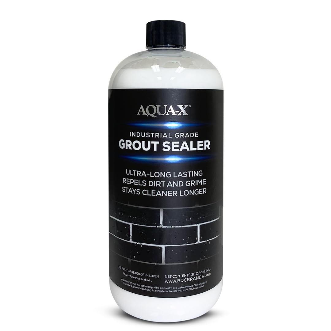 AQUA-X 16 Oz. Grout Sealer, Clear Grout and Tile Sealer, Natural Finish, Professional Grade, Indoor & Outdoor, Fast Dry and Long Lasting Protection