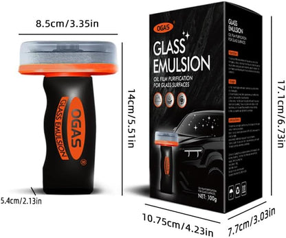 Glass Oil Film Remover for Car, Glass Compound with Cleaning Board, Oil Film Remover for Car Windshields and Windows,Removes oil film & Smudges, Improve Windshield Clarity for Safe Driving