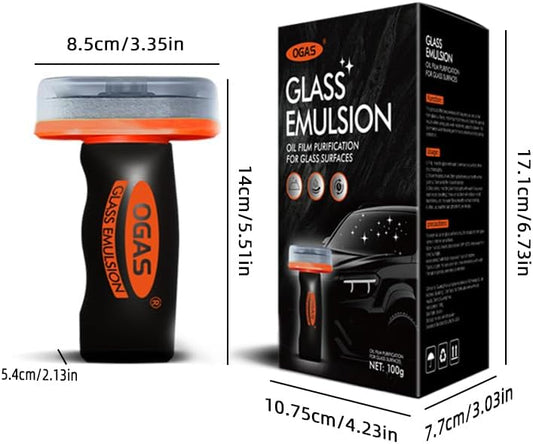 Glass Oil Film Remover for Car, Glass Compound with Cleaning Board, Oil Film Remover for Car Windshields and Windows,Removes oil film & Smudges, Improve Windshield Clarity for Safe Driving