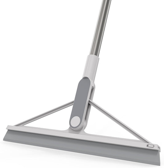 KOLLIEE Floor Squeegee Broom Rubber Window Squeegee for Floor 61" Long Handle Adjustable Floor Wiper for Concrete Tile Shower Bathroom Water