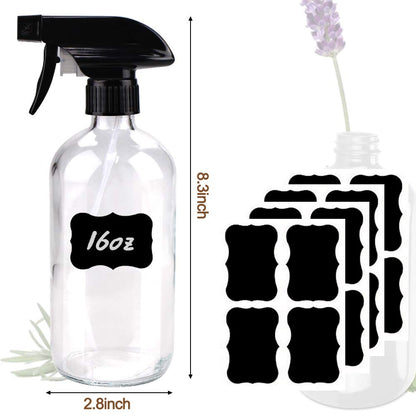 Bontip Glass Spray Bottle, Amber Glass Spray Bottle Set & Accessories Refillable for Plants Window Cleaners Aromatherapy Facial Hydration Watering Flowers Hair Care (2 Pack/16 oz) (Amber)