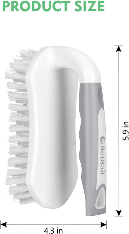 SetSail Scrub Brush, Heavy-Duty Scrub Brushes for Cleaning with Stiff Bristles Cleaning Brush for Shower, Bathroom, Carpet, Kitchen and Bathtub Scrubber - 2 Pack